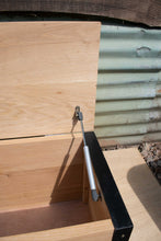 Load image into Gallery viewer, Oak Storage Bench - Industrial Steel / Solid Oak