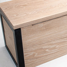Load image into Gallery viewer, Oak Storage Bench - Industrial Steel / Solid Oak