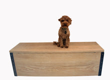 Load image into Gallery viewer, Oak Storage Bench - Industrial Steel / Solid Oak