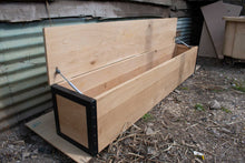 Load image into Gallery viewer, Oak Storage Bench - Industrial Steel / Solid Oak