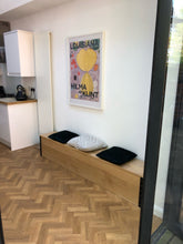 Load image into Gallery viewer, Oak Storage Bench - Industrial Steel / Solid Oak