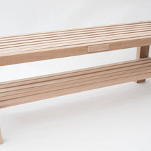 Load image into Gallery viewer, Solid Oak Wooden Slatted Bench Seat with Shoe Shelf