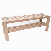 Load image into Gallery viewer, Solid Oak Wooden Slatted Bench Seat with Shoe Shelf