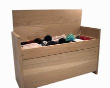 Load image into Gallery viewer, Hallway Storage Bench For Shoes / Hats / Gloves / Scarves - Solid Oak