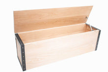 Load image into Gallery viewer, Oak Storage Bench - Industrial Steel / Solid Oak