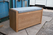 Load image into Gallery viewer, Storage Bench Seat with Cushion - Solid Oak
