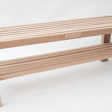 Load image into Gallery viewer, Solid Oak Wooden Slatted Bench Seat with Shoe Shelf
