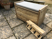 Load image into Gallery viewer, Hallway Storage Bench with Shoe Rack - Rustic
